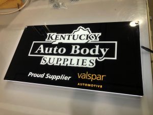 Kentucky Auto Body Supplies Lumen Series Sign, Valspar Edition